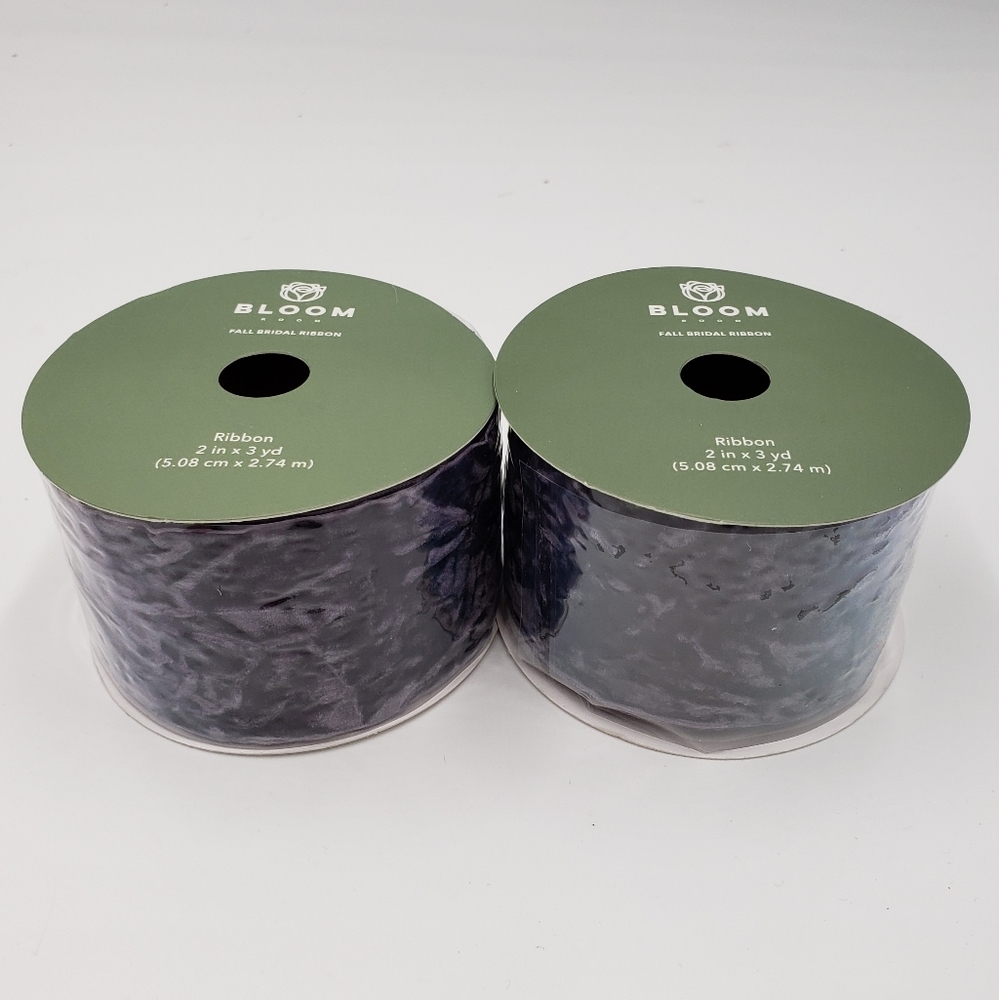 COPY - 2 Bloom Room 2 Inch Purple Velvet Ribbon 3 Yard Spools Jo Ann Fabrics Br…